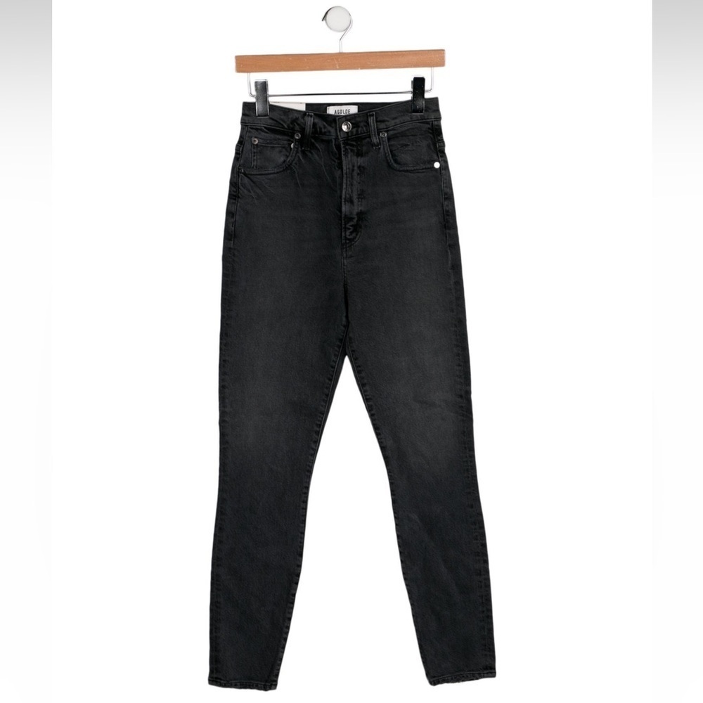 NWT AGOLDE HIGH RISE SKINNY LEG BLACK JEANS